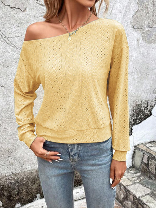 Eyelet Dropped Shoulder Blouse