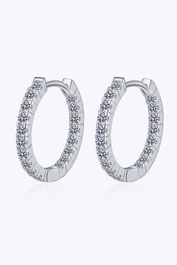 Moissanite 925 Sterling Silver Huggie Earrings